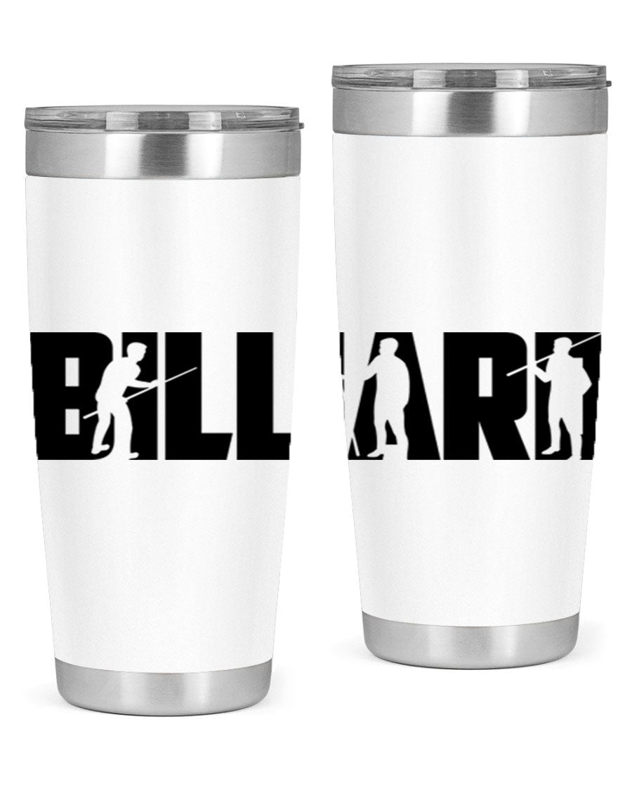 Billiard 1417# 20oz Tumbler made of stainless steel with a copper lining, featuring a drink-thru lid and a sleek design.