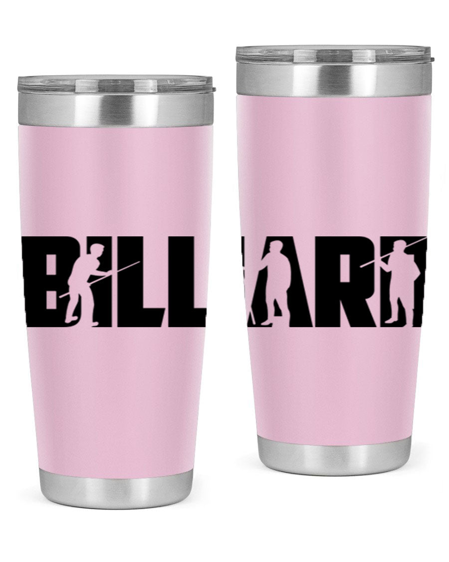 Billiard 1417# 20oz Tumbler made of stainless steel with a copper lining, featuring a drink-thru lid and a sleek design.