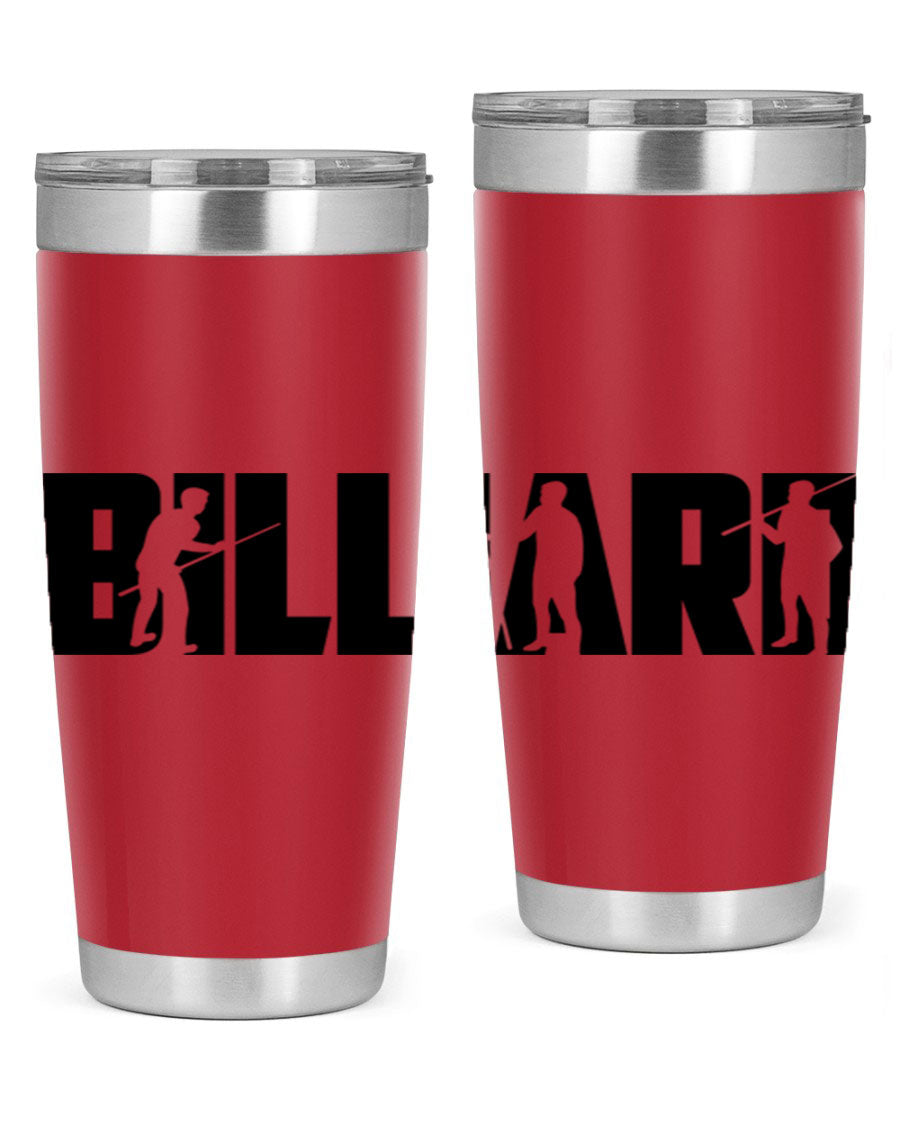 Billiard 1417# 20oz Tumbler made of stainless steel with a copper lining, featuring a drink-thru lid and a sleek design.