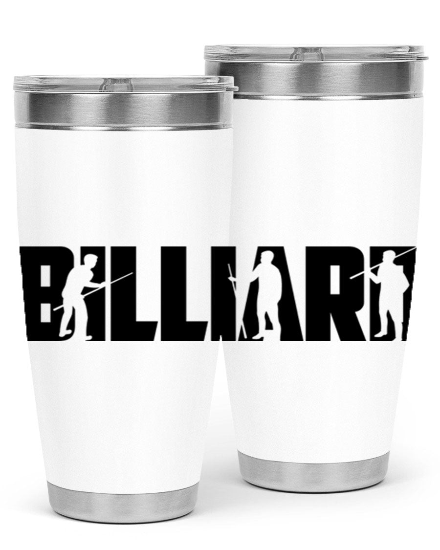 Billiard 1417# 20oz Tumbler made of stainless steel with a copper lining, featuring a drink-thru lid and a sleek design.