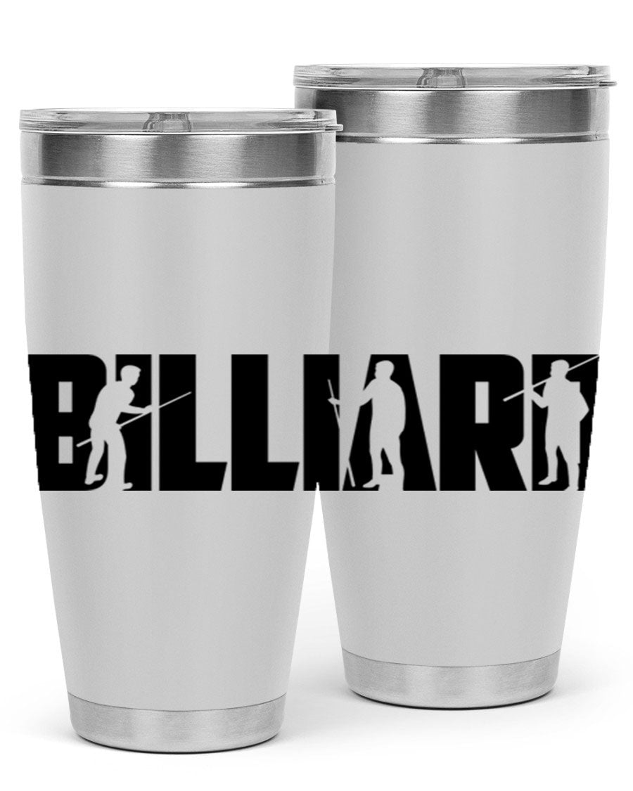 Billiard 1417# 20oz Tumbler made of stainless steel with a copper lining, featuring a drink-thru lid and a sleek design.