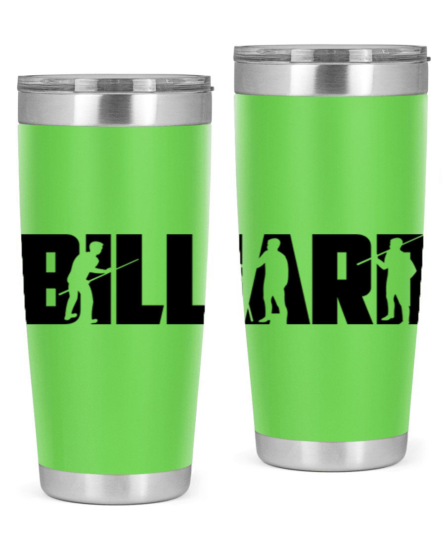 Billiard 1417# 20oz Tumbler made of stainless steel with a copper lining, featuring a drink-thru lid and a sleek design.