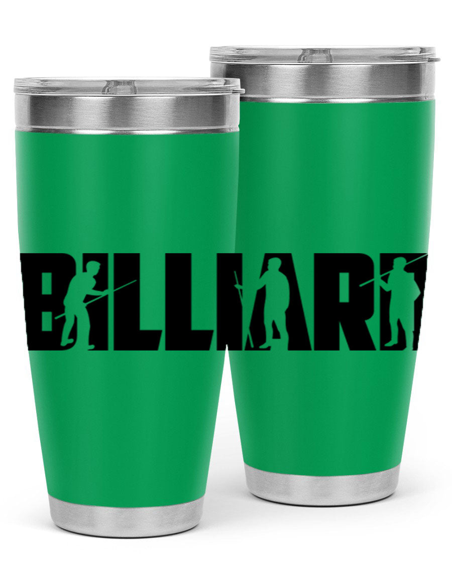 Billiard 1417# 20oz Tumbler made of stainless steel with a copper lining, featuring a drink-thru lid and a sleek design.