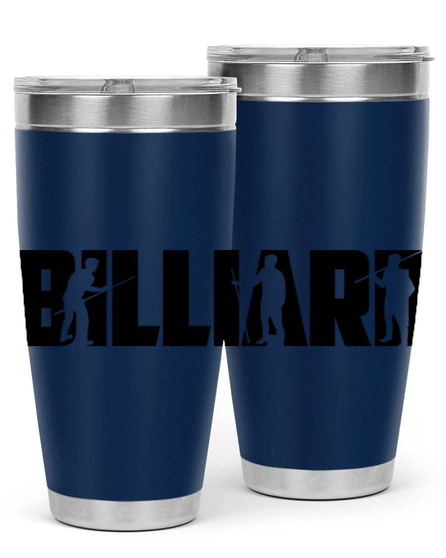 Billiard 1417# 20oz Tumbler made of stainless steel with a copper lining, featuring a drink-thru lid and a sleek design.