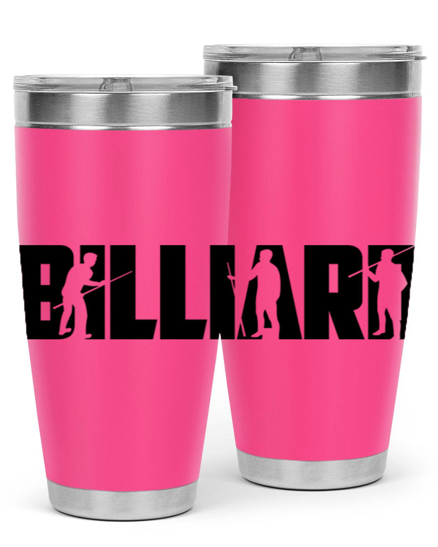 Billiard 1417# 20oz Tumbler made of stainless steel with a copper lining, featuring a drink-thru lid and a sleek design.