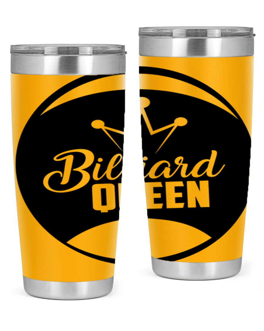 Billiard Queen 1415# 20oz stainless steel tumbler with copper lining, featuring a drink-thru lid and stylish design.