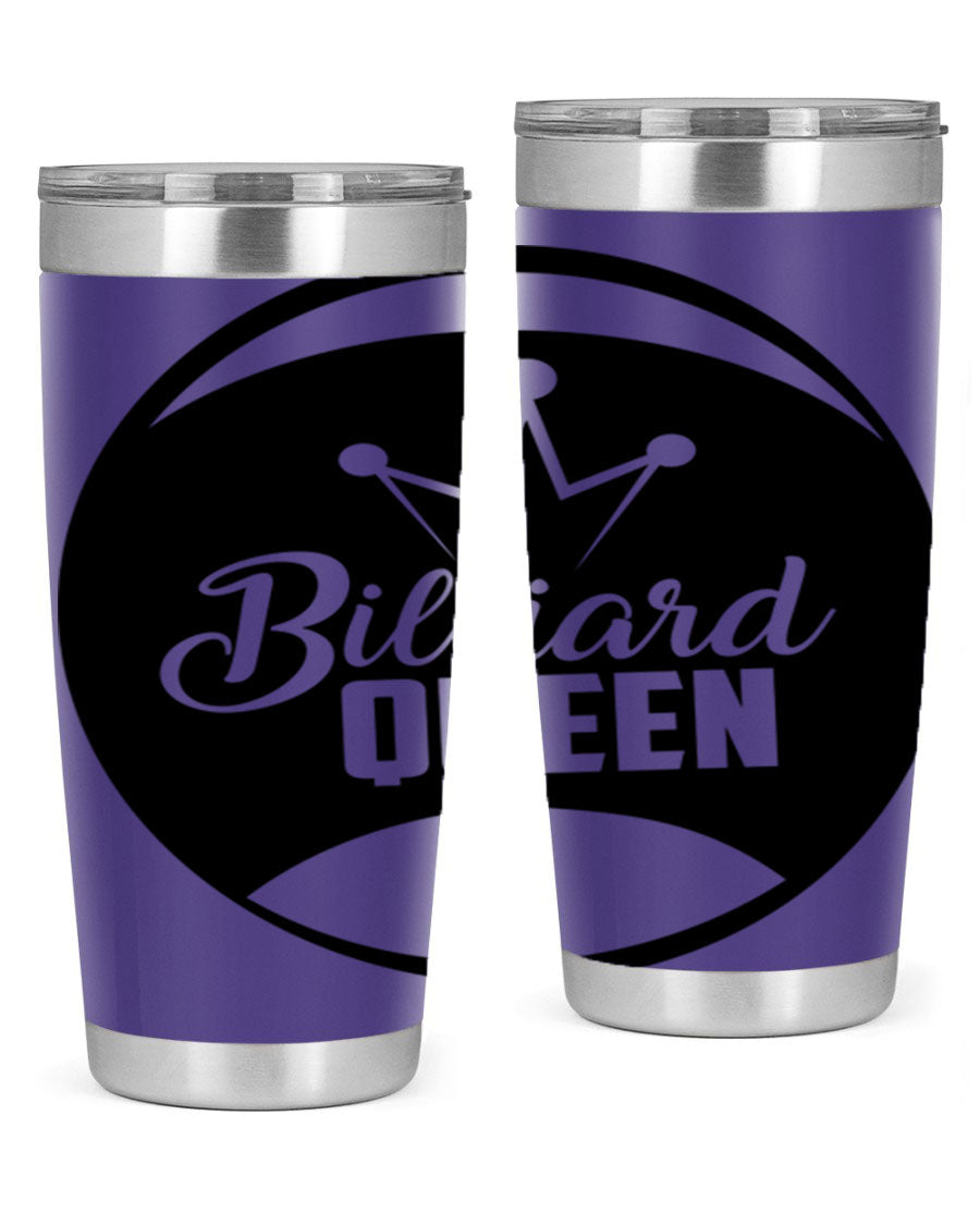 Billiard Queen 1415# 20oz stainless steel tumbler with copper lining, featuring a drink-thru lid and stylish design.