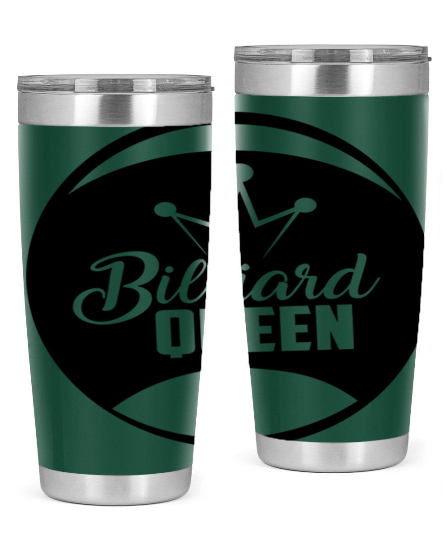 Billiard Queen 1415# 20oz stainless steel tumbler with copper lining, featuring a drink-thru lid and stylish design.