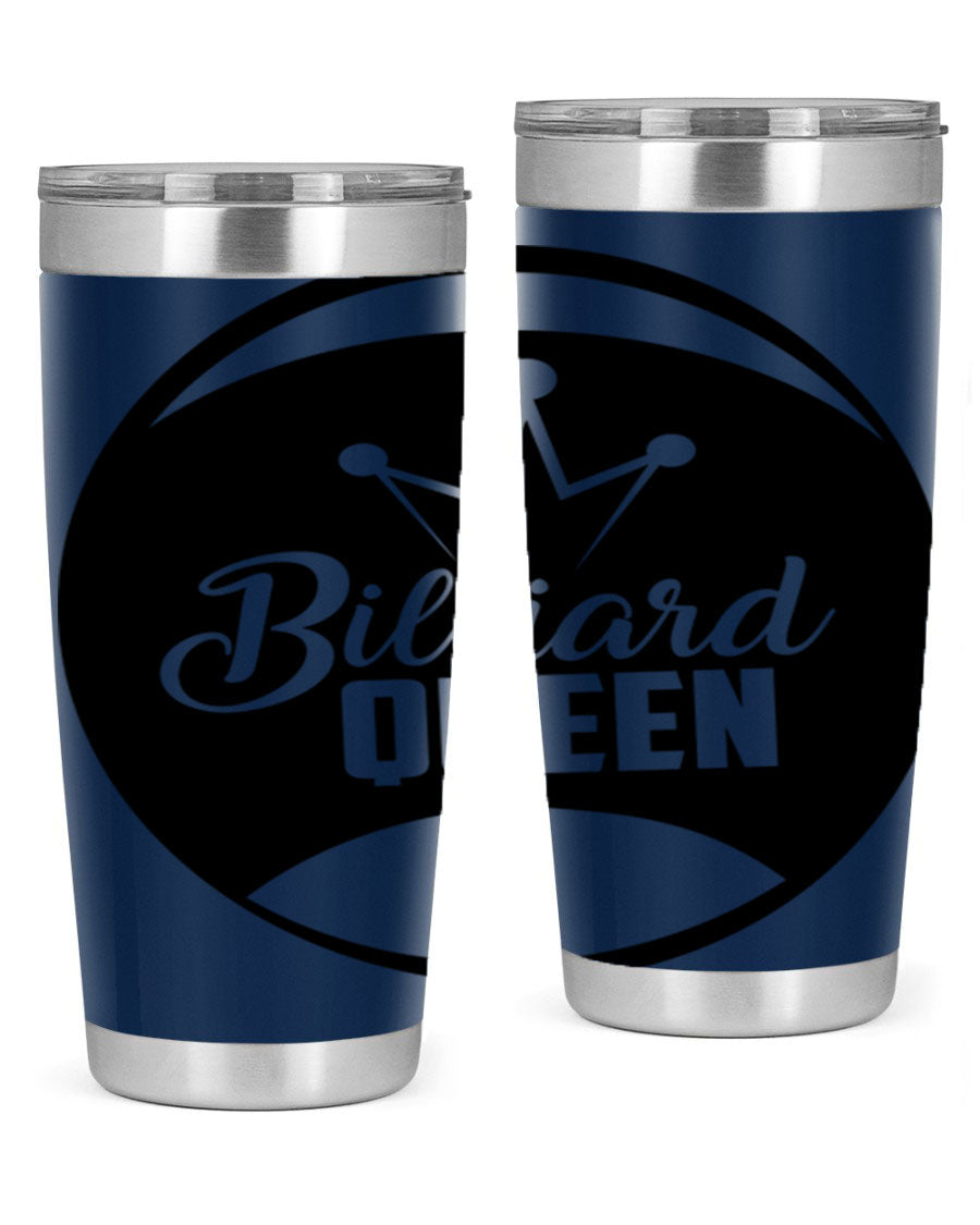 Billiard Queen 1415# 20oz stainless steel tumbler with copper lining, featuring a drink-thru lid and stylish design.