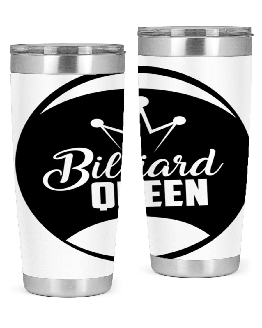 Billiard Queen 1415# 20oz stainless steel tumbler with copper lining, featuring a drink-thru lid and stylish design.