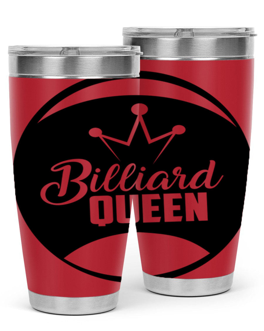 Billiard Queen 1415# 20oz stainless steel tumbler with copper lining, featuring a drink-thru lid and stylish design.