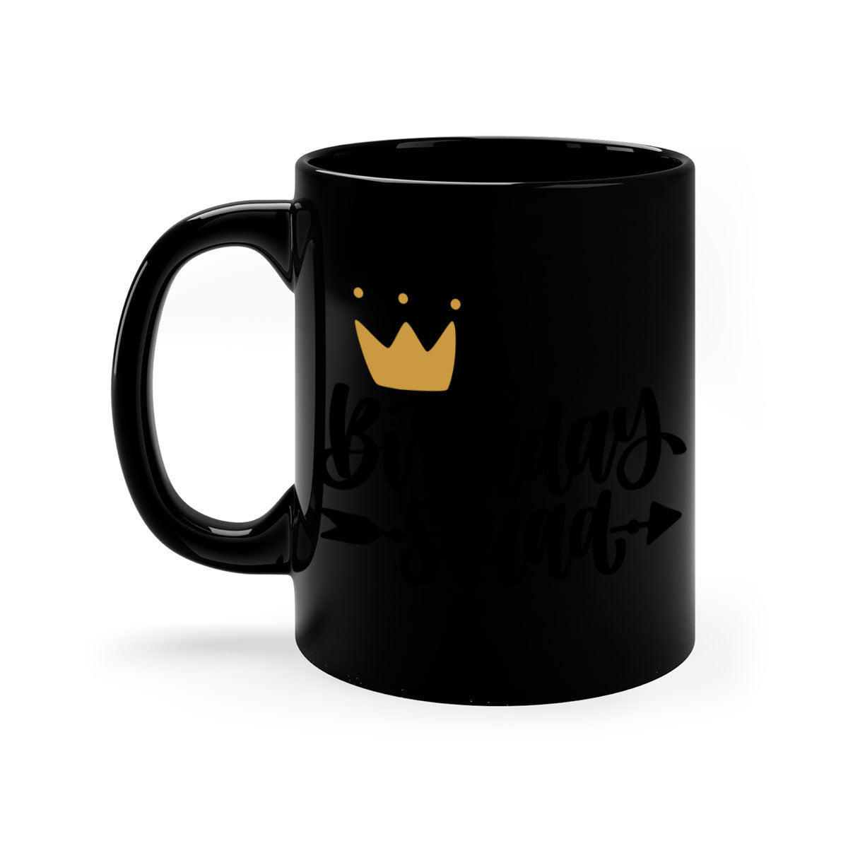 Birthday Squad Style 6# Mug with colorful handle and glossy finish, available in multiple colors and sizes.