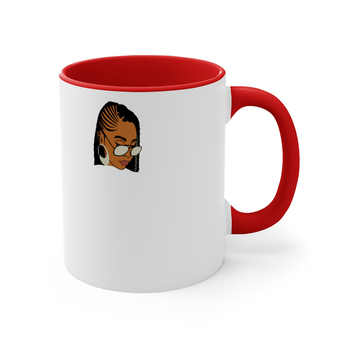 Black afro 39# Mug featuring a glossy finish with a colored handle and interior, perfect for coffee and tea lovers.