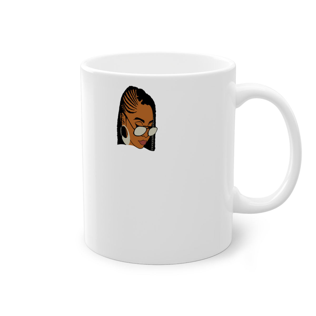 Black afro 39# Mug featuring a glossy finish with a colored handle and interior, perfect for coffee and tea lovers.