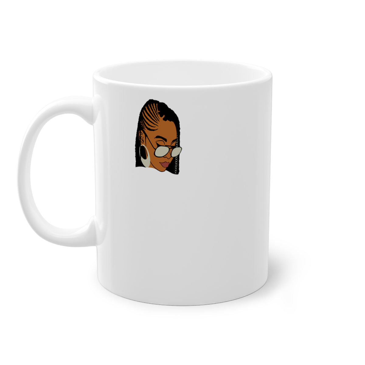 Black afro 39# Mug featuring a glossy finish with a colored handle and interior, perfect for coffee and tea lovers.