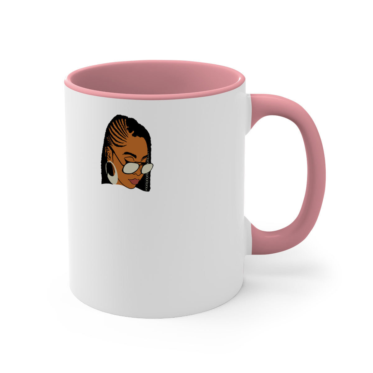 Black afro 39# Mug featuring a glossy finish with a colored handle and interior, perfect for coffee and tea lovers.