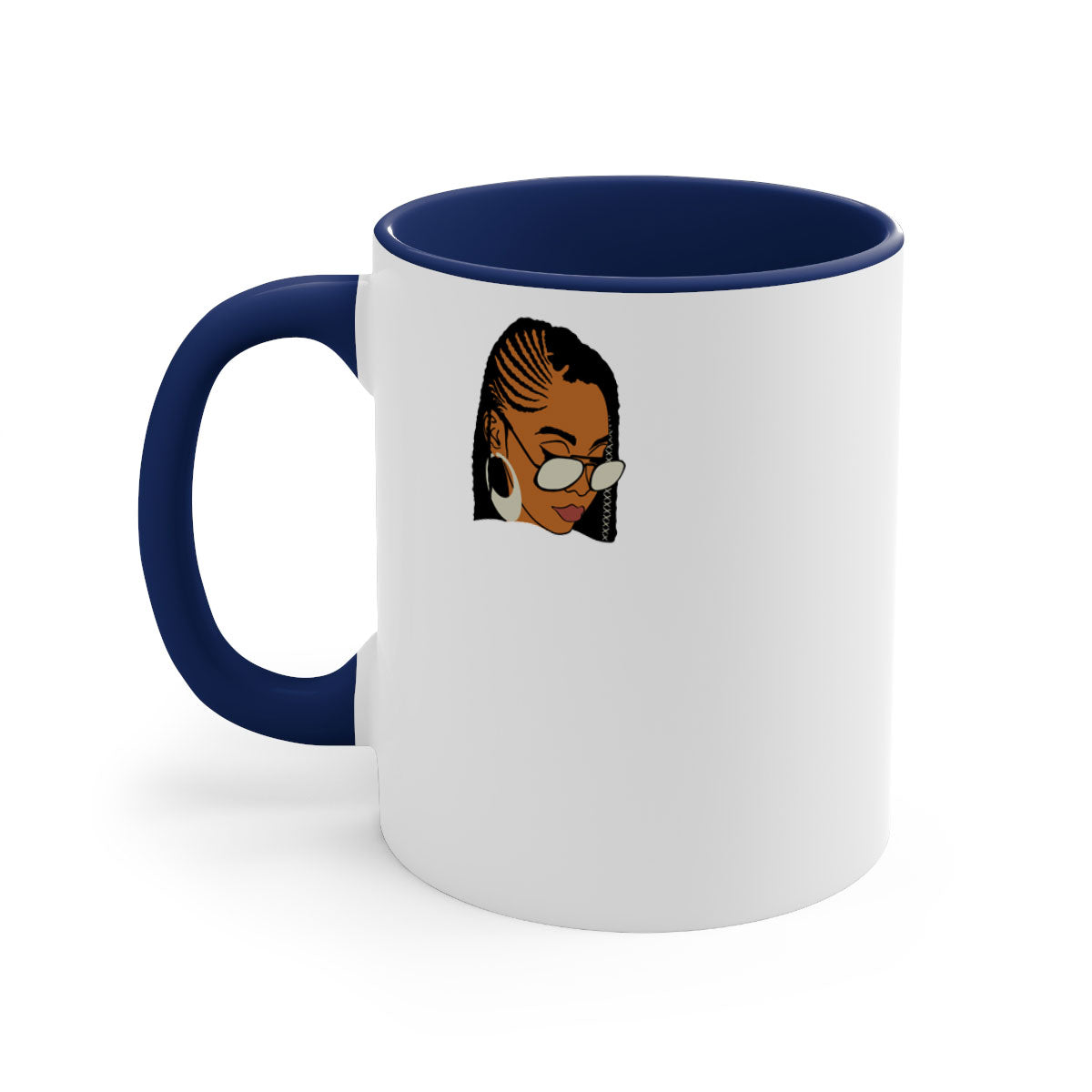 Black afro 39# Mug featuring a glossy finish with a colored handle and interior, perfect for coffee and tea lovers.