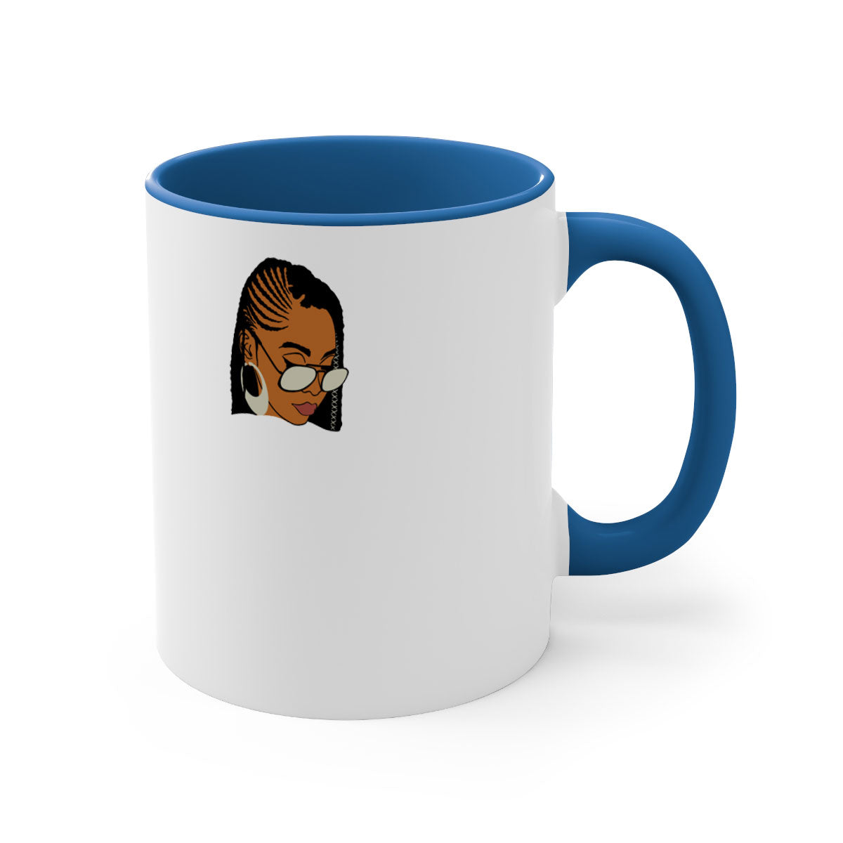 Black afro 39# Mug featuring a glossy finish with a colored handle and interior, perfect for coffee and tea lovers.