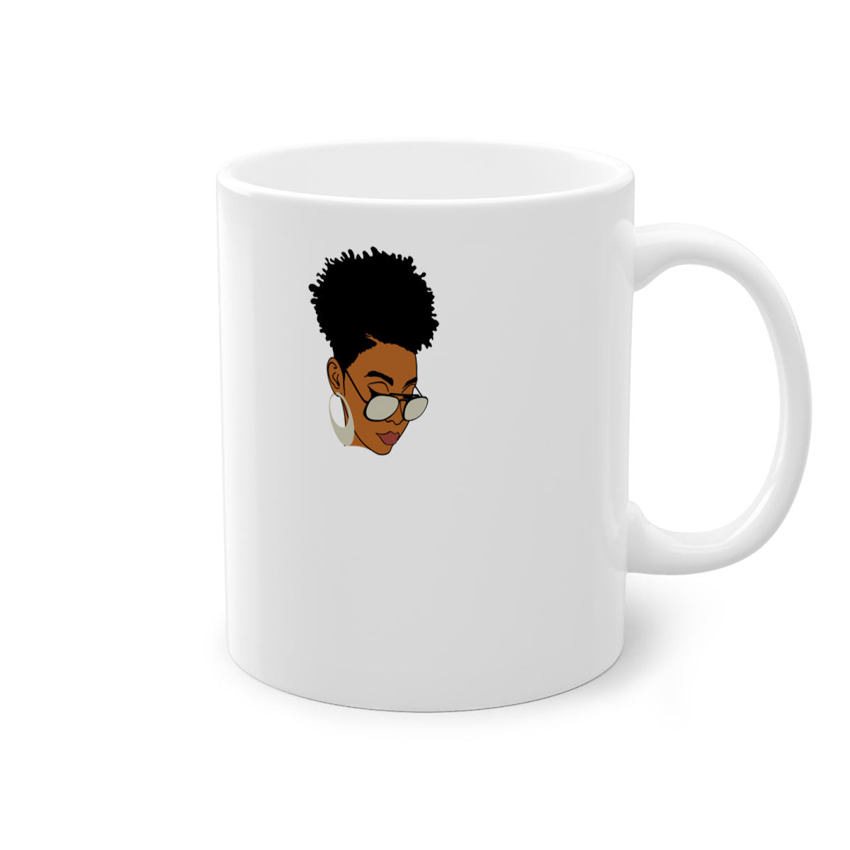 Black Afro 44# Mug featuring a two-tone design with a colored handle and glossy finish, perfect for coffee and tea lovers.