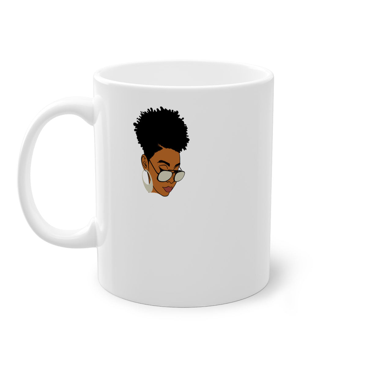 Black Afro 44# Mug featuring a two-tone design with a colored handle and glossy finish, perfect for coffee and tea lovers.