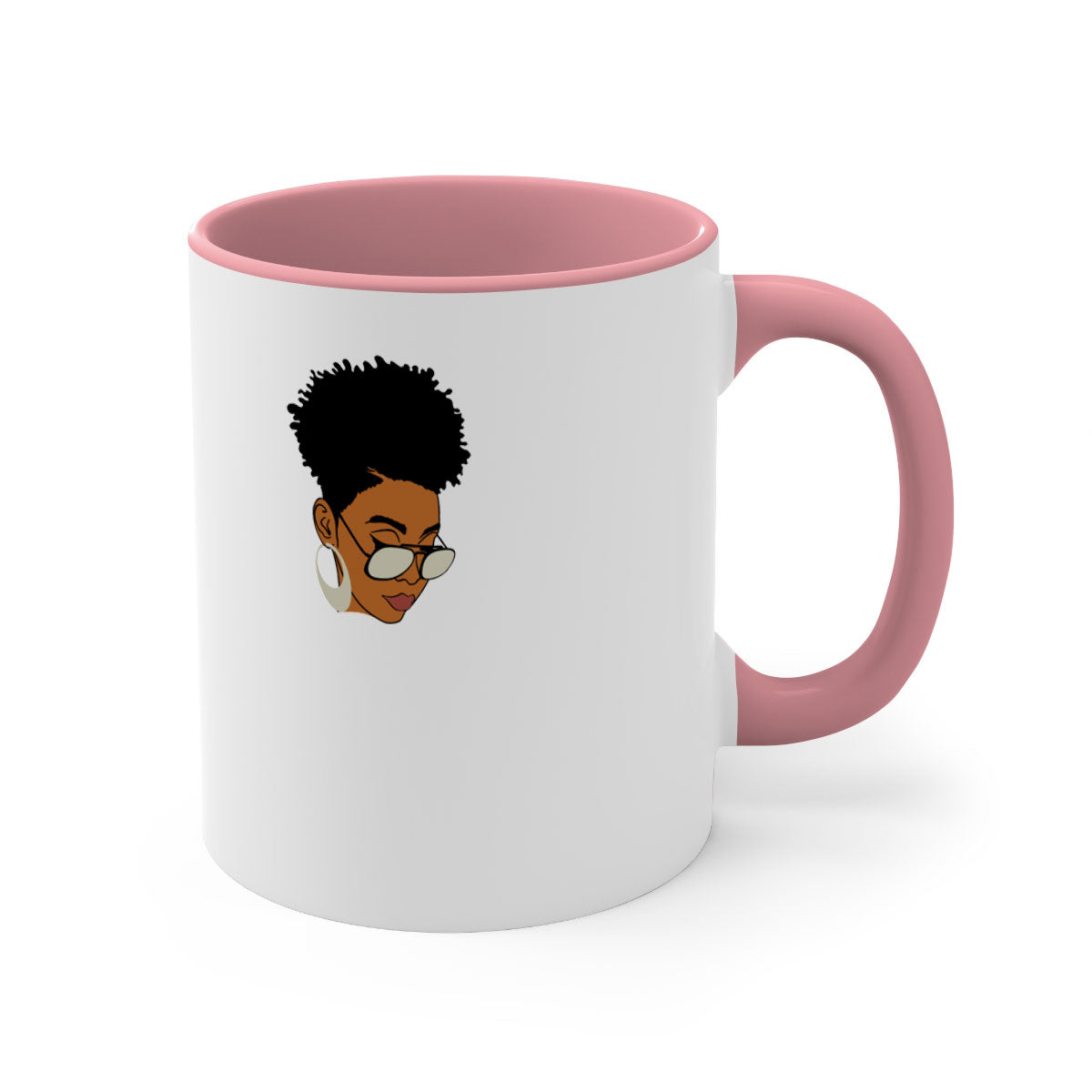 Black Afro 44# Mug featuring a two-tone design with a colored handle and glossy finish, perfect for coffee and tea lovers.