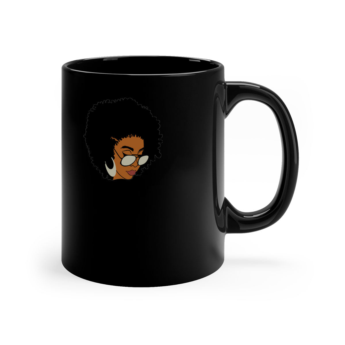 Black afro 46# Mug featuring a two-tone design with a colored handle and interior, perfect for coffee and tea lovers.