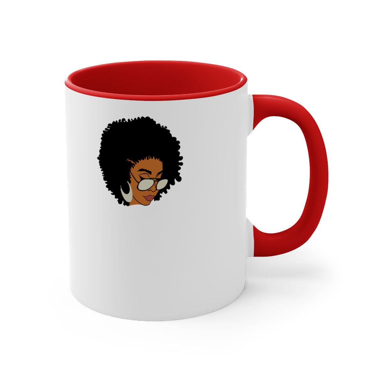 Black afro 46# Mug featuring a two-tone design with a colored handle and interior, perfect for coffee and tea lovers.