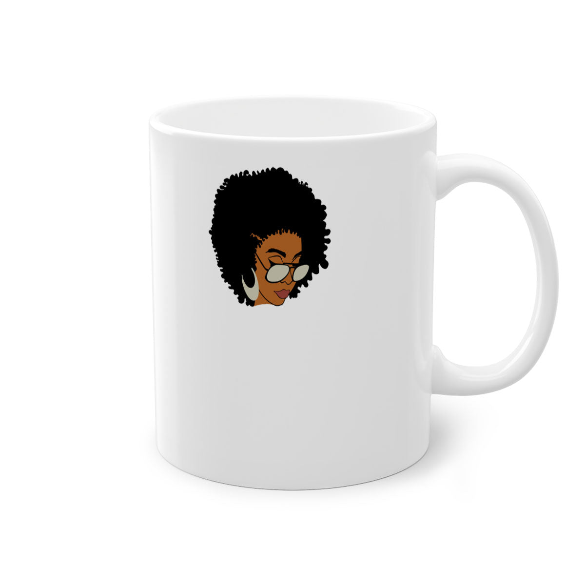 Black afro 46# Mug featuring a two-tone design with a colored handle and interior, perfect for coffee and tea lovers.