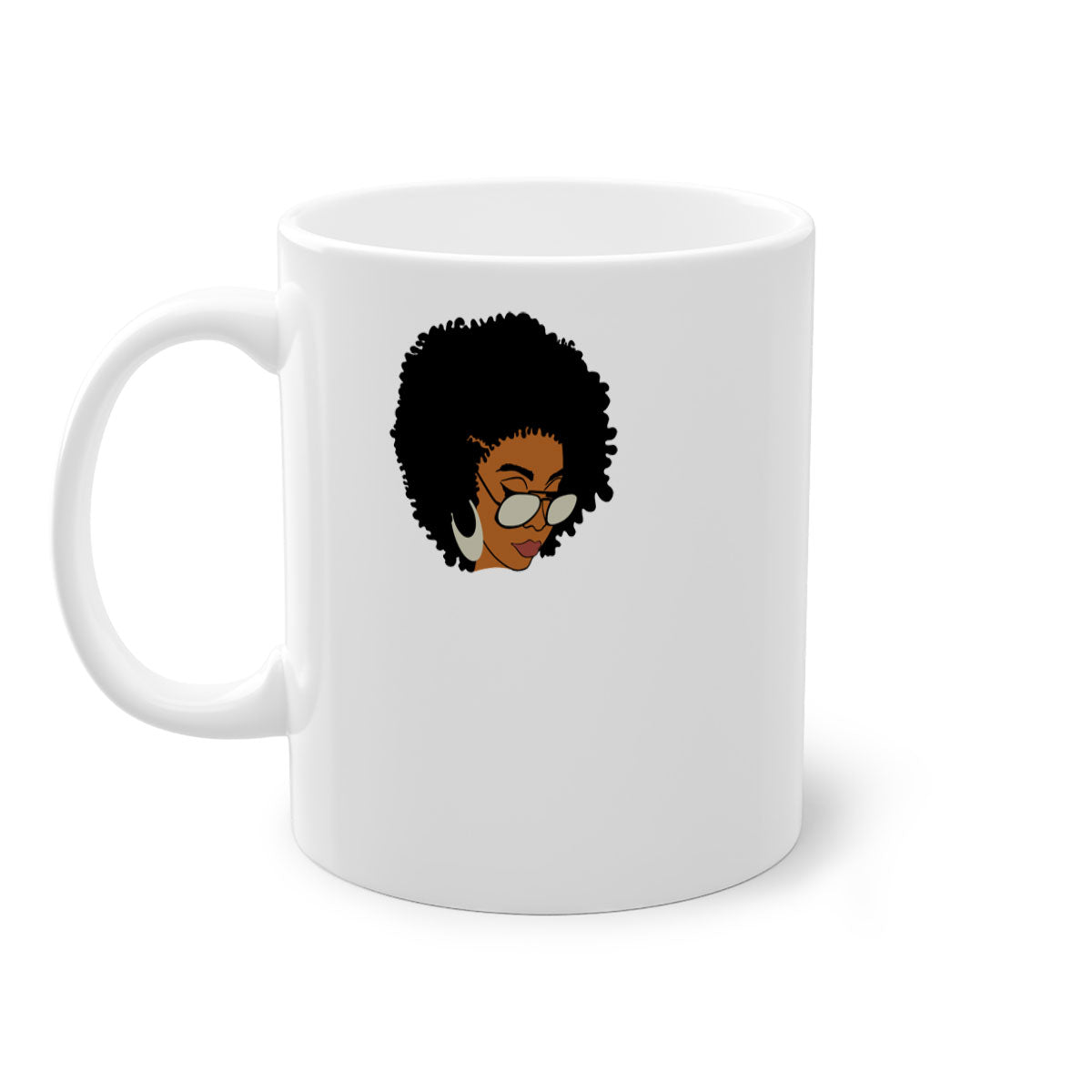 Black afro 46# Mug featuring a two-tone design with a colored handle and interior, perfect for coffee and tea lovers.