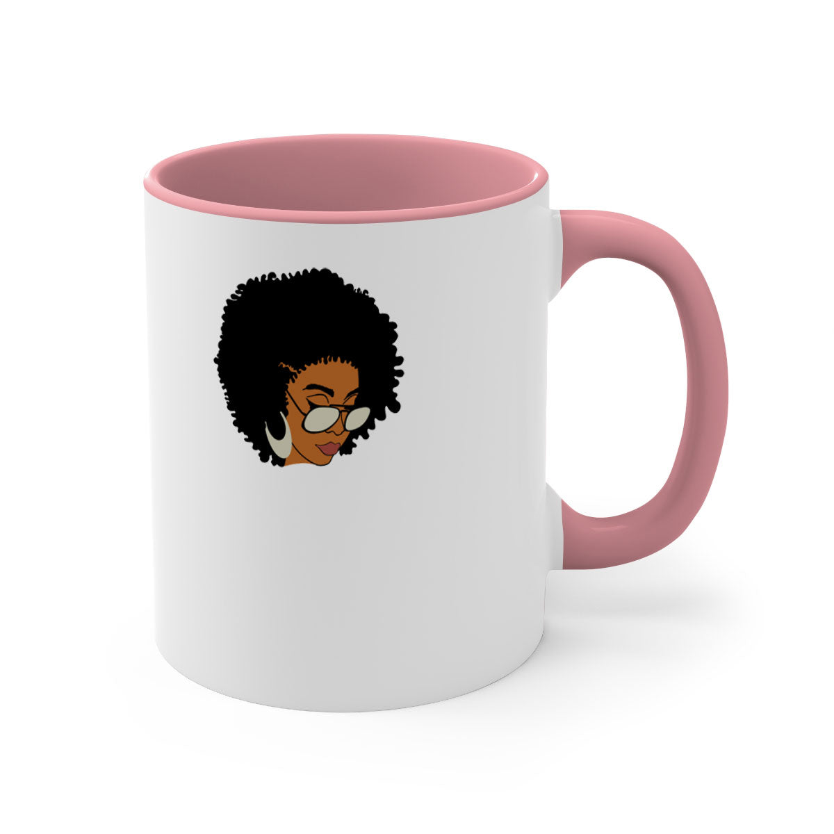 Black afro 46# Mug featuring a two-tone design with a colored handle and interior, perfect for coffee and tea lovers.