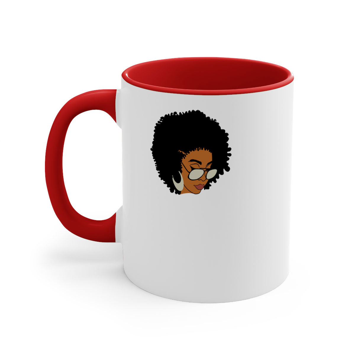 Black afro 46# Mug featuring a two-tone design with a colored handle and interior, perfect for coffee and tea lovers.