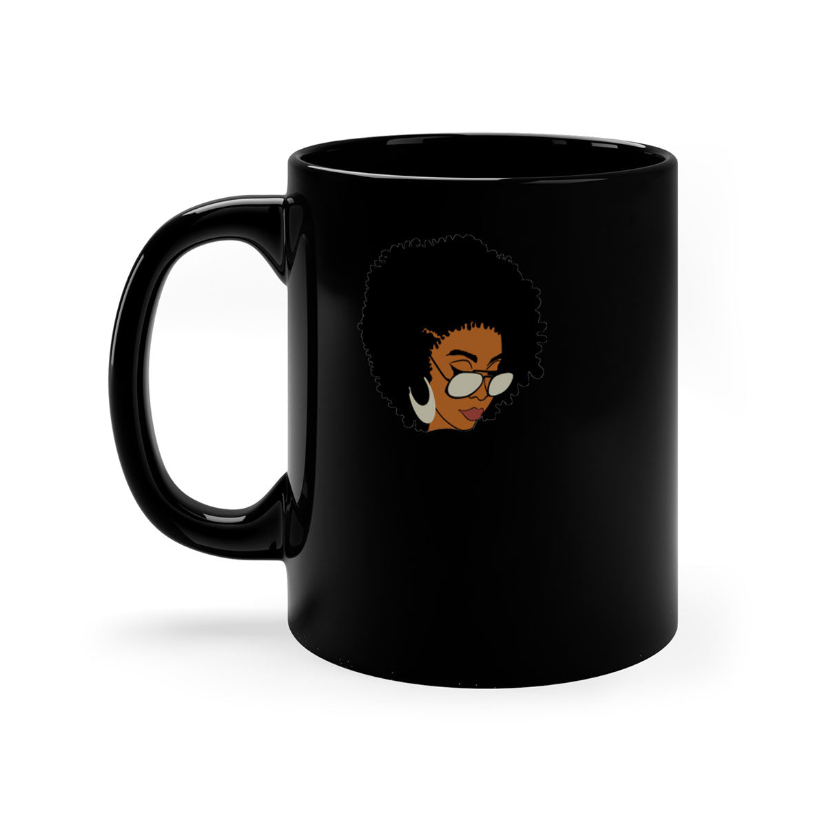 Black afro 46# Mug featuring a two-tone design with a colored handle and interior, perfect for coffee and tea lovers.