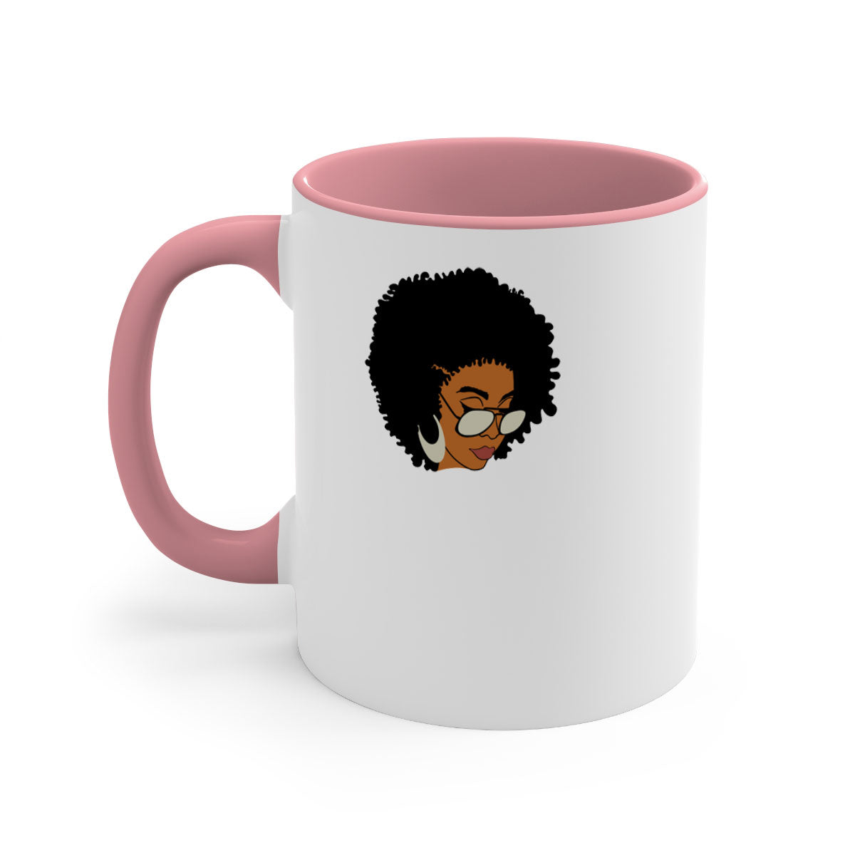 Black afro 46# Mug featuring a two-tone design with a colored handle and interior, perfect for coffee and tea lovers.