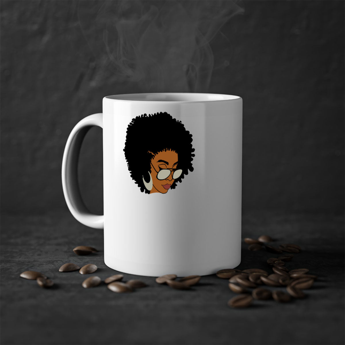 Black afro 46# Mug featuring a two-tone design with a colored handle and interior, perfect for coffee and tea lovers.