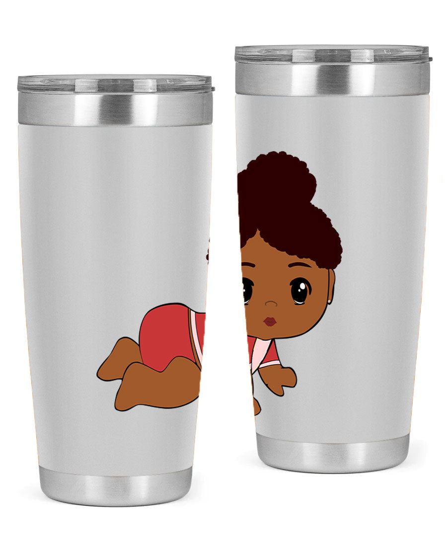 Black Baby Style 1# Tumbler, 20oz, double wall vacuum stainless steel with a sleek black finish and press-in lid.