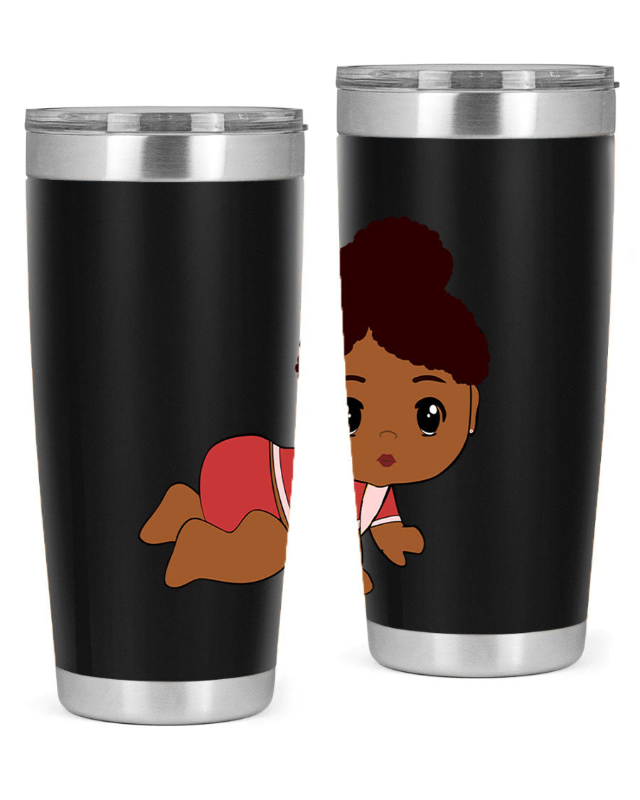 Black Baby Style 1# Tumbler, 20oz, double wall vacuum stainless steel with a sleek black finish and press-in lid.