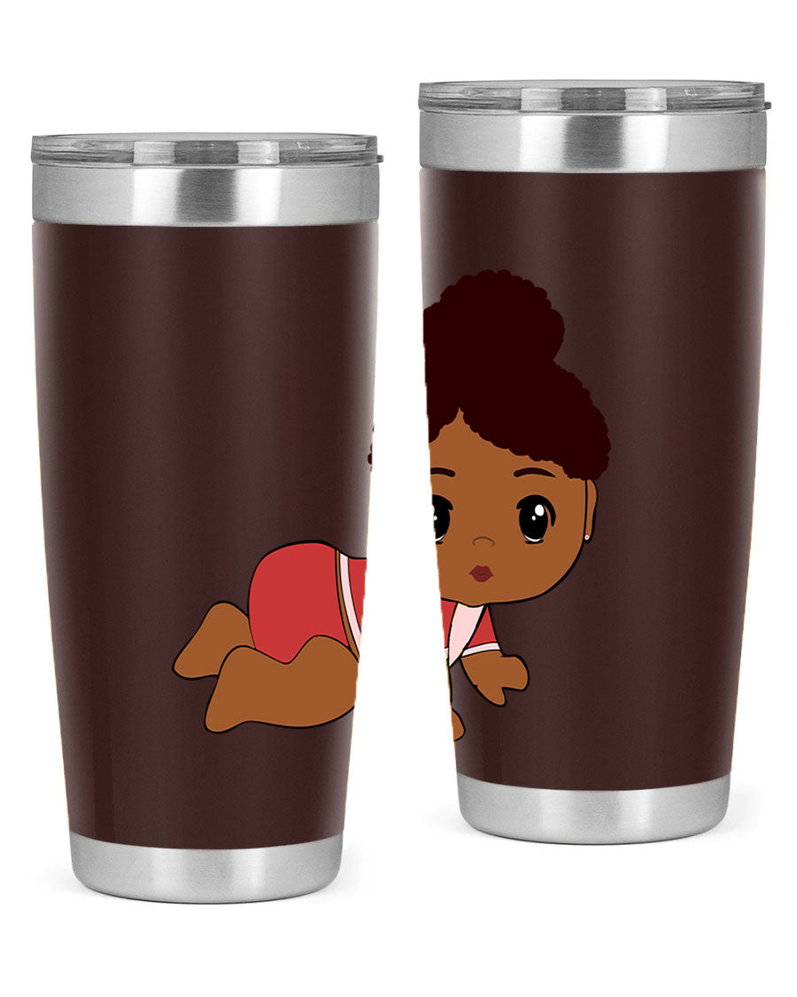 Black Baby Style 1# Tumbler, 20oz, double wall vacuum stainless steel with a sleek black finish and press-in lid.