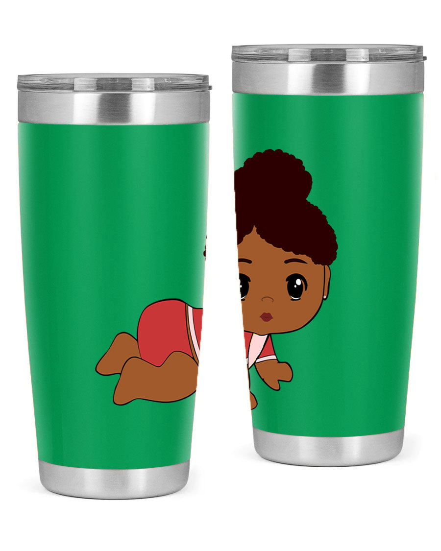 Black Baby Style 1# Tumbler, 20oz, double wall vacuum stainless steel with a sleek black finish and press-in lid.