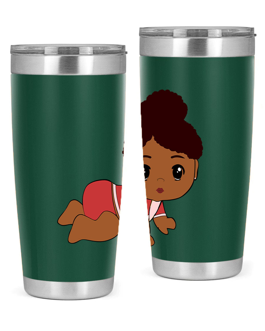 Black Baby Style 1# Tumbler, 20oz, double wall vacuum stainless steel with a sleek black finish and press-in lid.