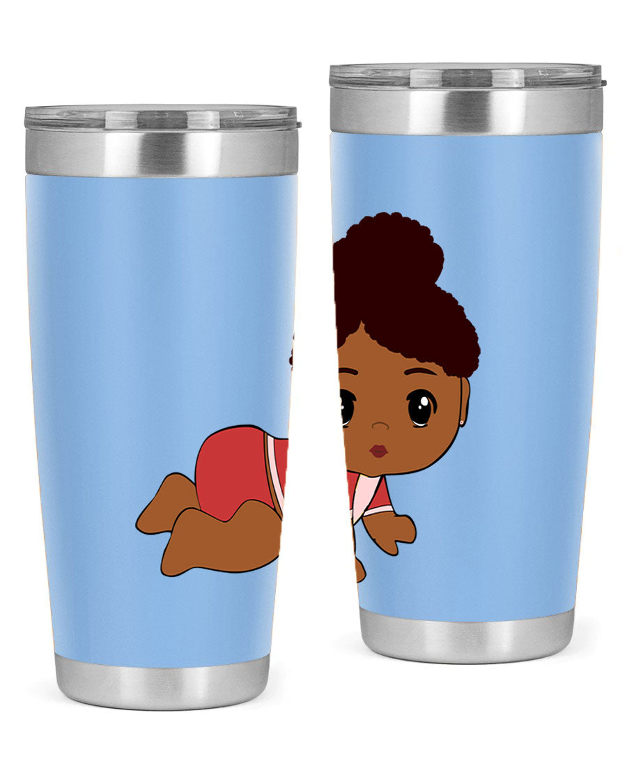 Black Baby Style 1# Tumbler, 20oz, double wall vacuum stainless steel with a sleek black finish and press-in lid.