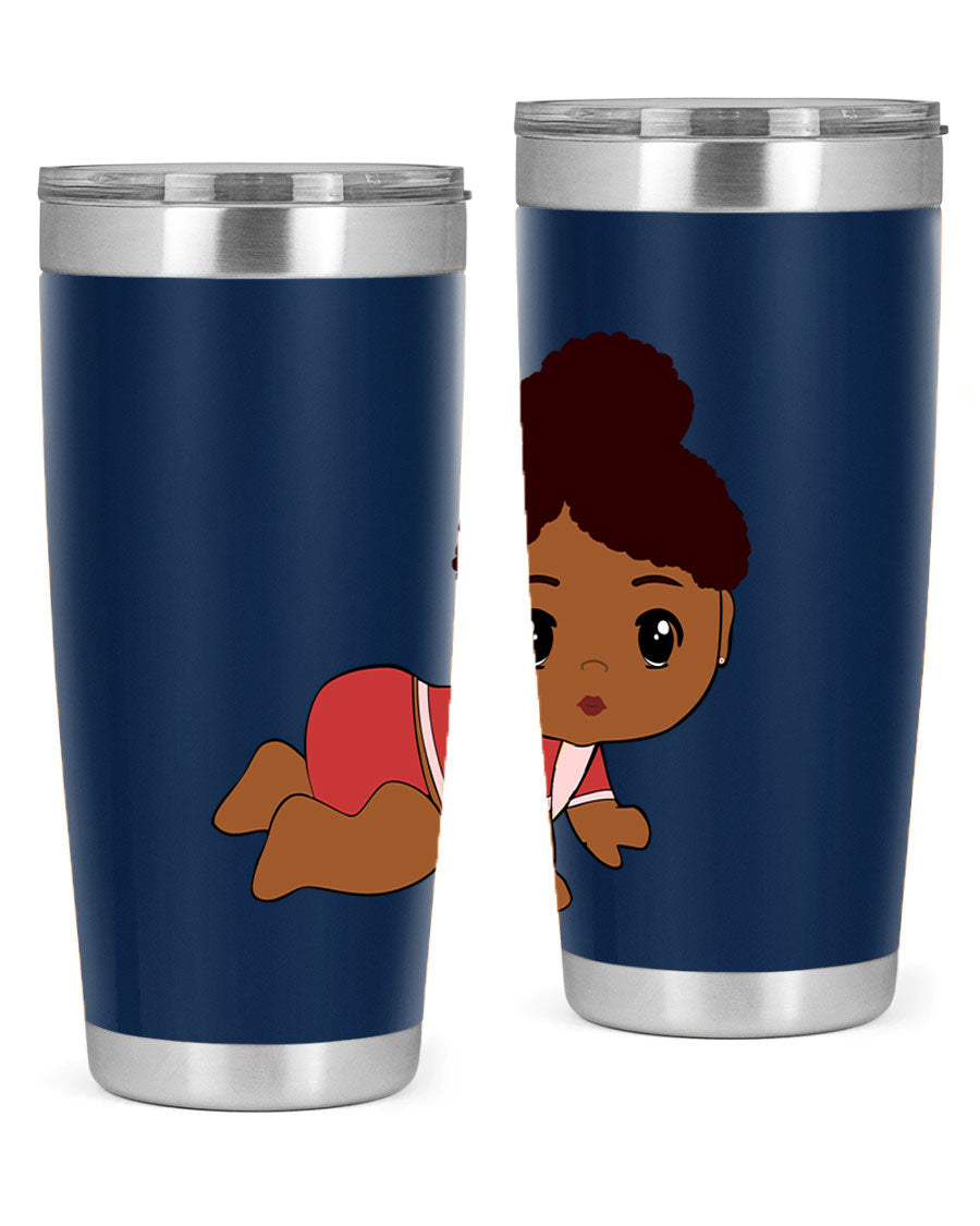 Black Baby Style 1# Tumbler, 20oz, double wall vacuum stainless steel with a sleek black finish and press-in lid.