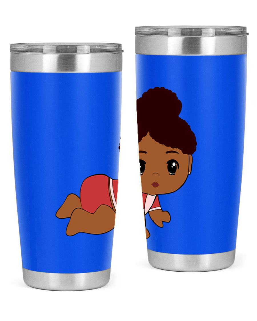 Black Baby Style 1# Tumbler, 20oz, double wall vacuum stainless steel with a sleek black finish and press-in lid.