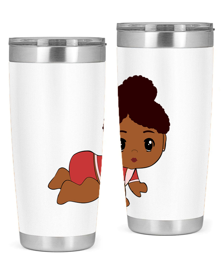 Black Baby Style 1# Tumbler, 20oz, double wall vacuum stainless steel with a sleek black finish and press-in lid.