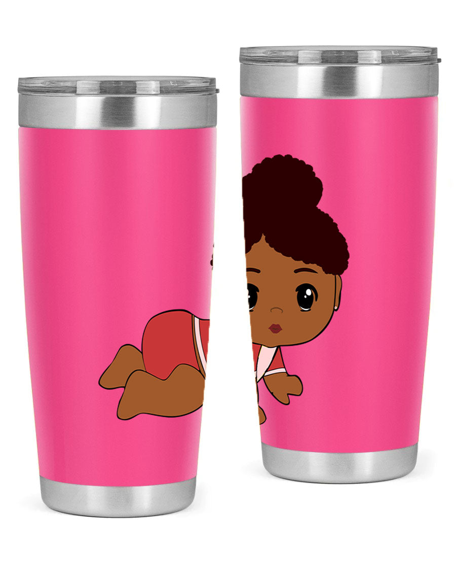 Black Baby Style 1# Tumbler, 20oz, double wall vacuum stainless steel with a sleek black finish and press-in lid.