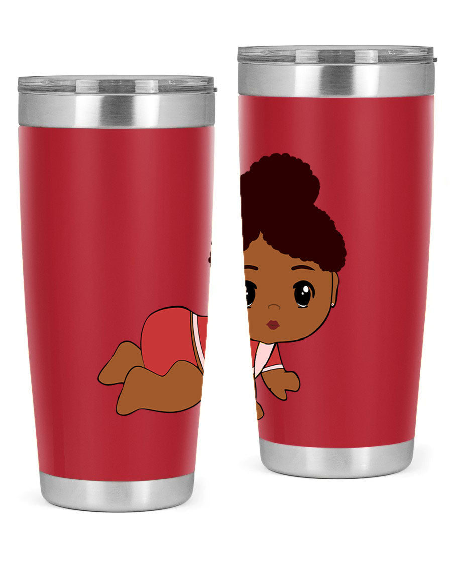 Black Baby Style 1# Tumbler, 20oz, double wall vacuum stainless steel with a sleek black finish and press-in lid.