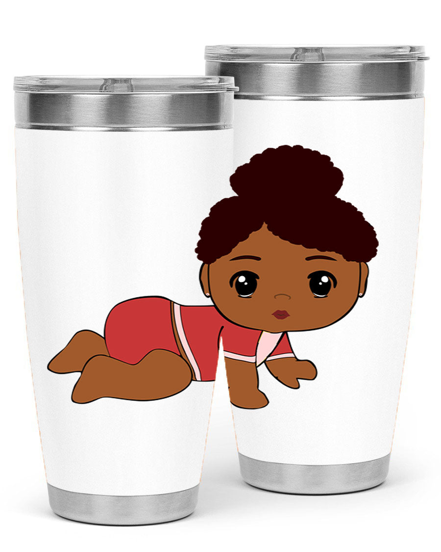 Black Baby Style 1# Tumbler, 20oz, double wall vacuum stainless steel with a sleek black finish and press-in lid.