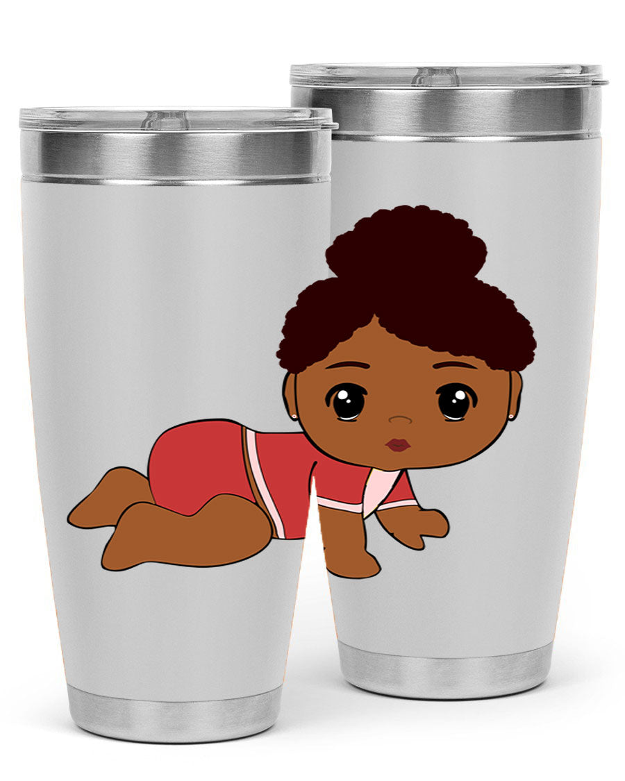 Black Baby Style 1# Tumbler, 20oz, double wall vacuum stainless steel with a sleek black finish and press-in lid.