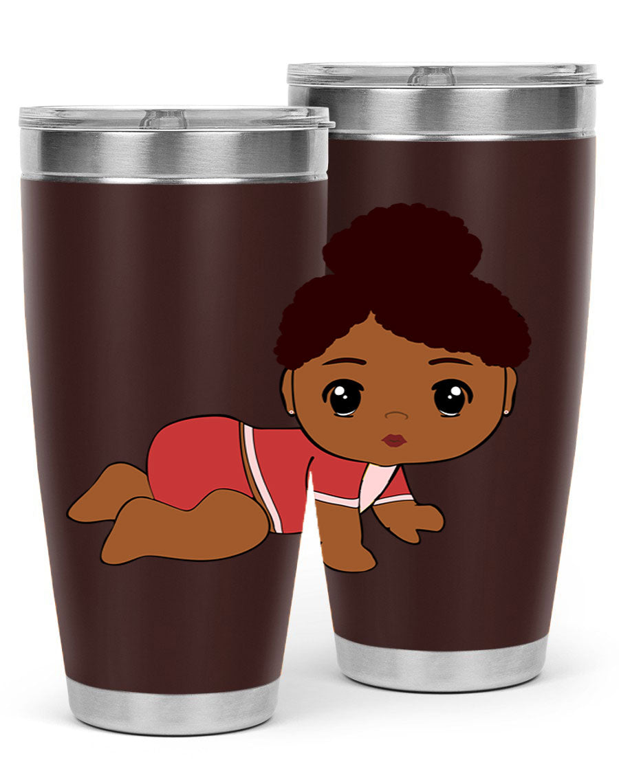 Black Baby Style 1# Tumbler, 20oz, double wall vacuum stainless steel with a sleek black finish and press-in lid.