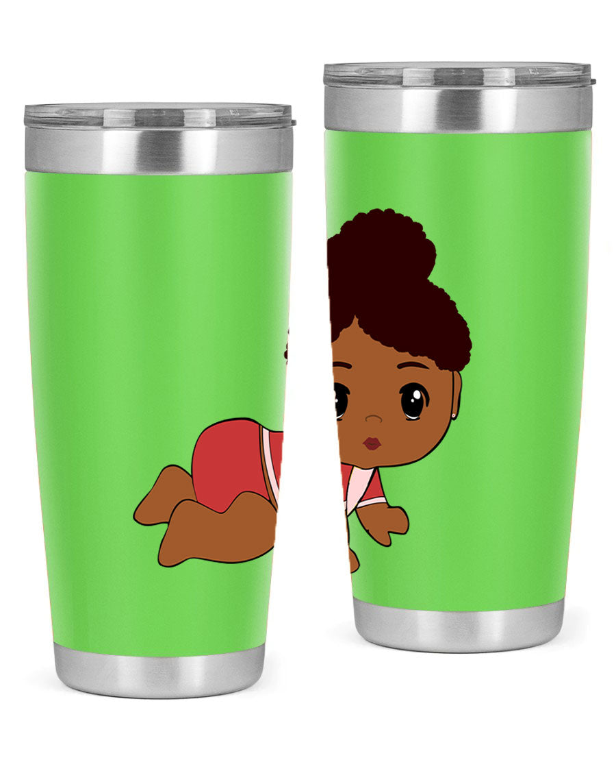 Black Baby Style 1# Tumbler, 20oz, double wall vacuum stainless steel with a sleek black finish and press-in lid.