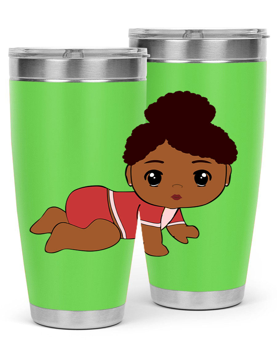 Black Baby Style 1# Tumbler, 20oz, double wall vacuum stainless steel with a sleek black finish and press-in lid.